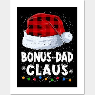 Bonus-Dad Claus Red Plaid Christmas Santa Family Matching Pajama Posters and Art